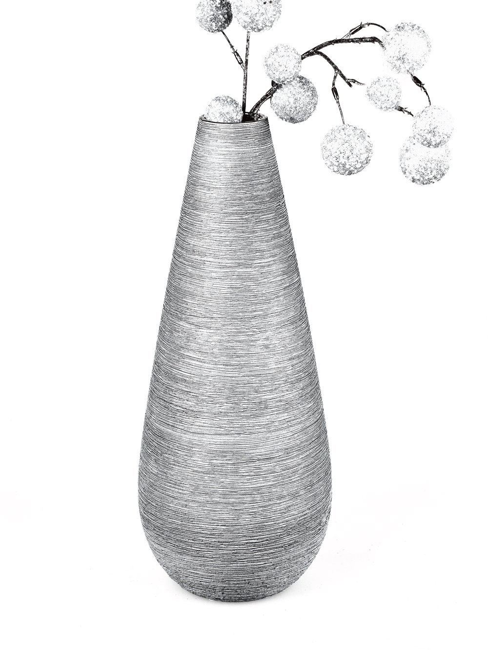 Formschöne Vase silber-grau 3 Größen