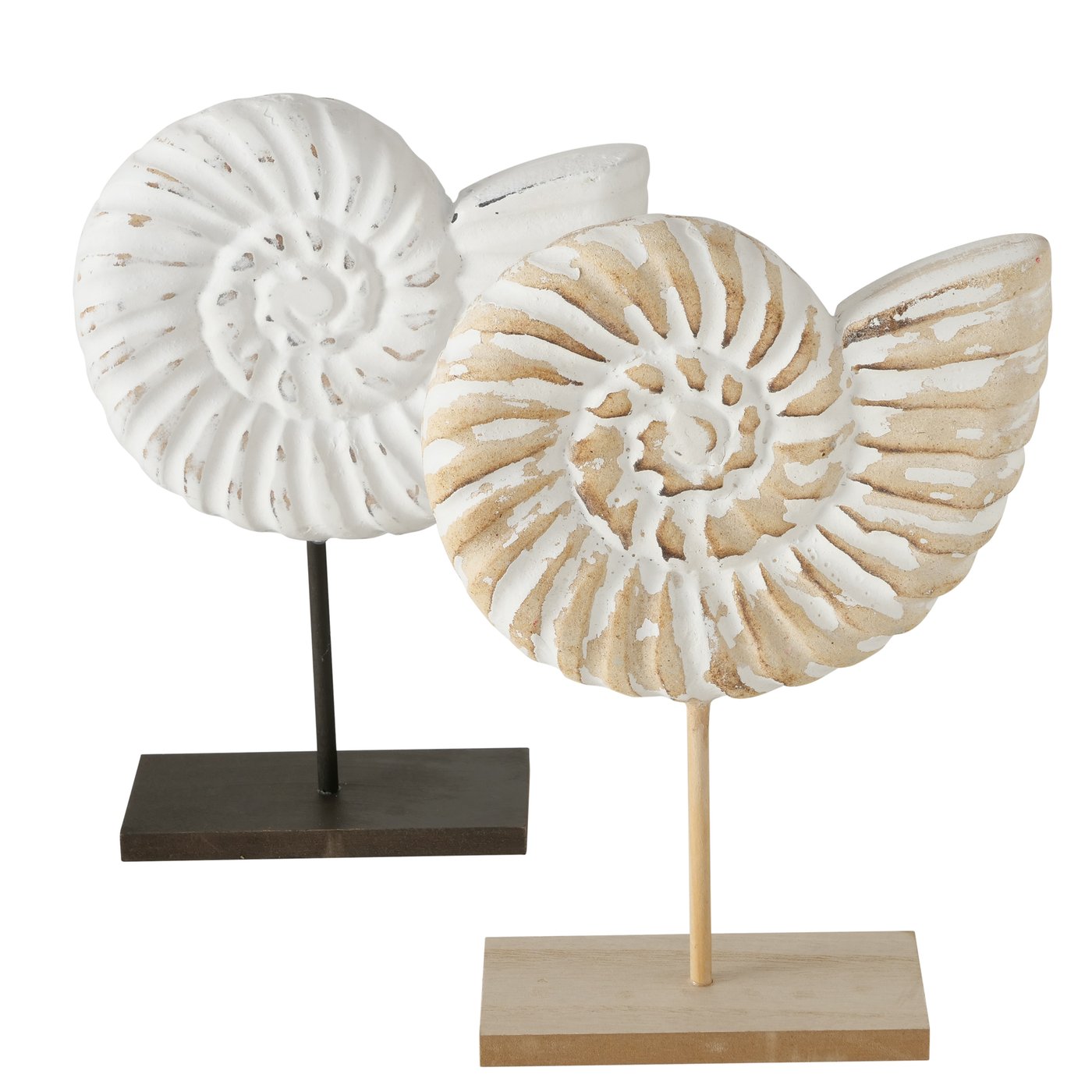 Ammonit Muschelskulptur Dekoaufsteller White 25 cm
