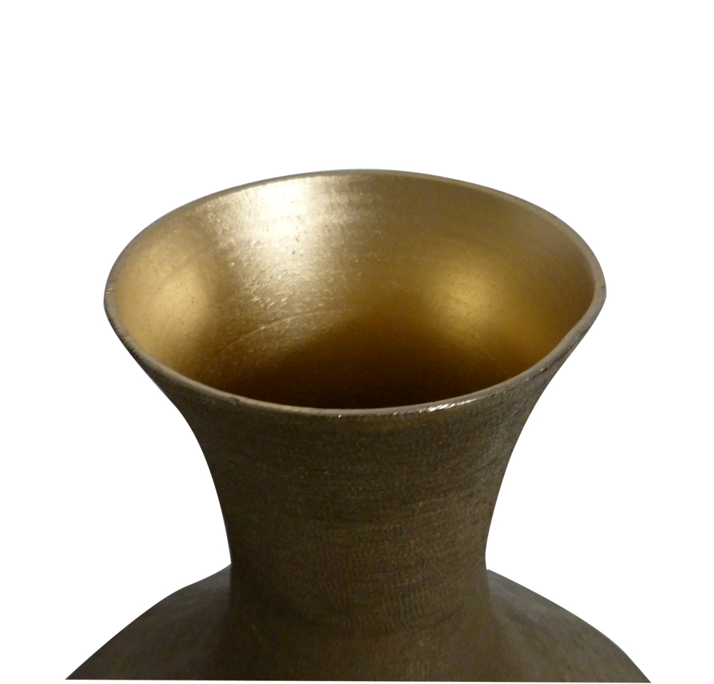 Vase bauchig soft gold exklusive Handarbeit